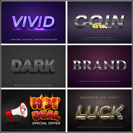 8款创意艺术字3D立体艺术字文本样式矢量模版54