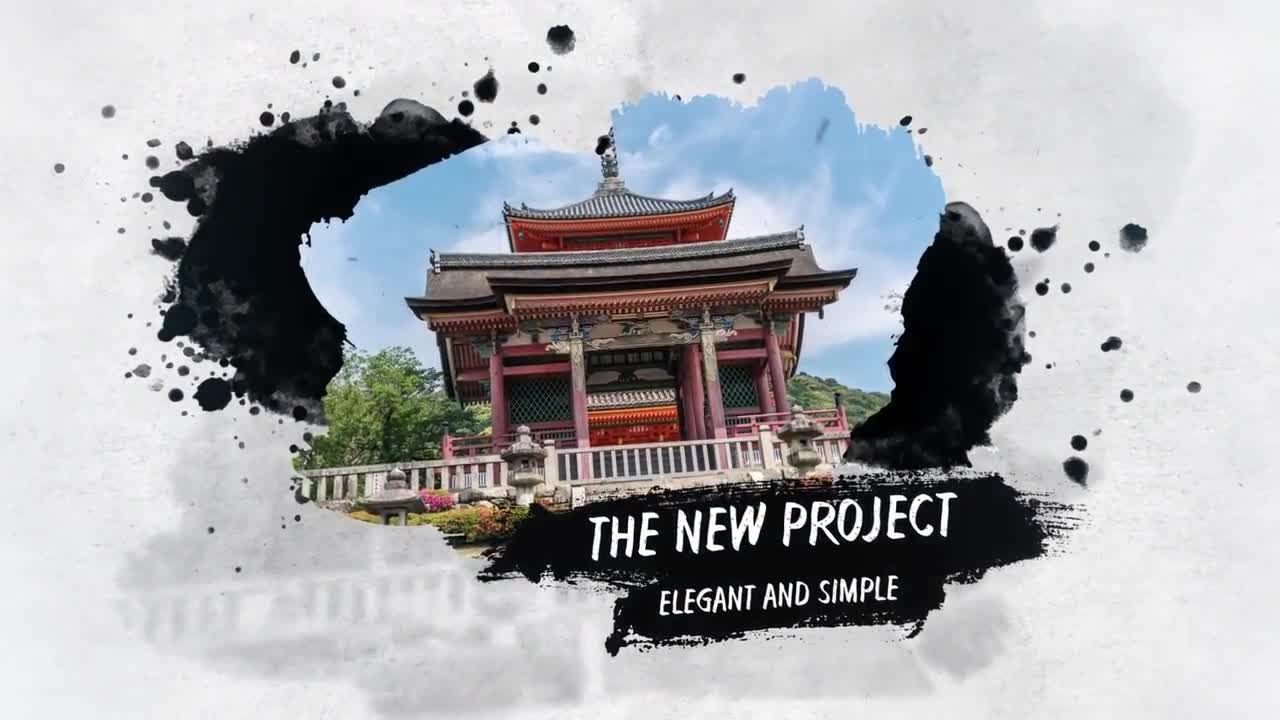 精美独特创意的墨水和画笔幻灯片素材库精选AE模板