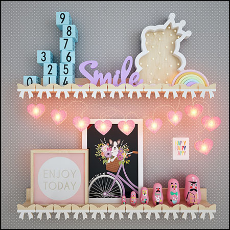 女孩女童卧室装饰品素材之家精选3D模型