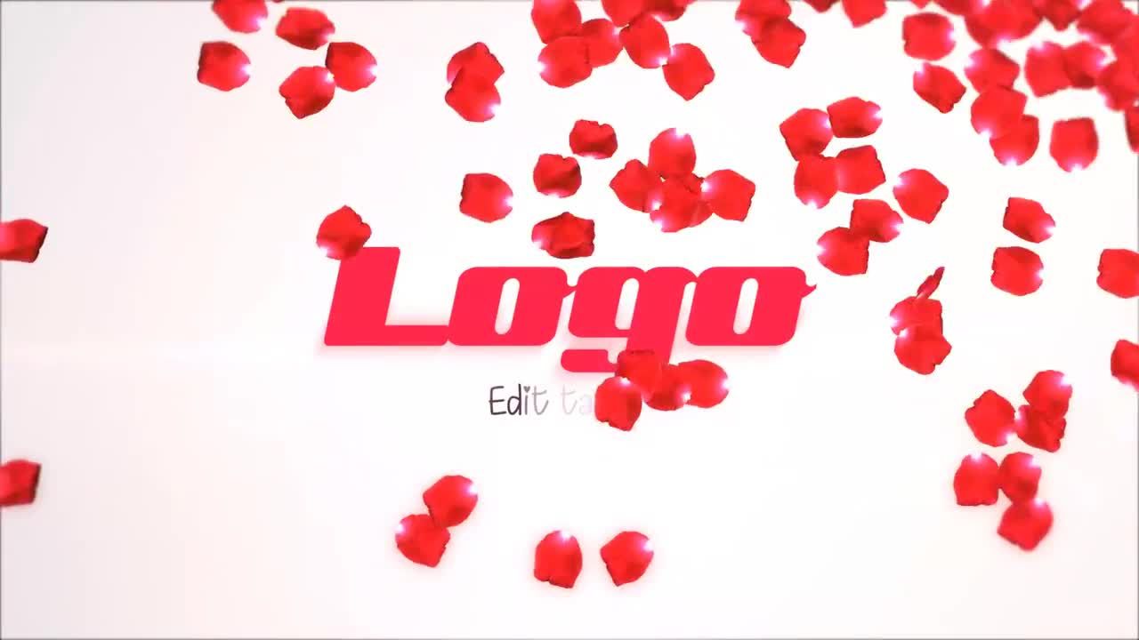 华丽的玫瑰花瓣徽标展示素材库精选AE模板