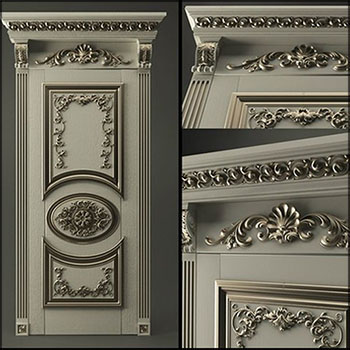 欧式雕花木门房门素材之家精选3D模型