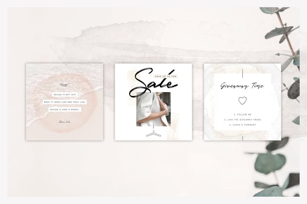 社交新媒体时尚潮流主题广告PSD动画模板素材库精选v3 ANIMATED Instagram Posts – So Female插图(5)