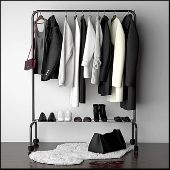 衣服鞋子和衣架素材之家精选3D模型