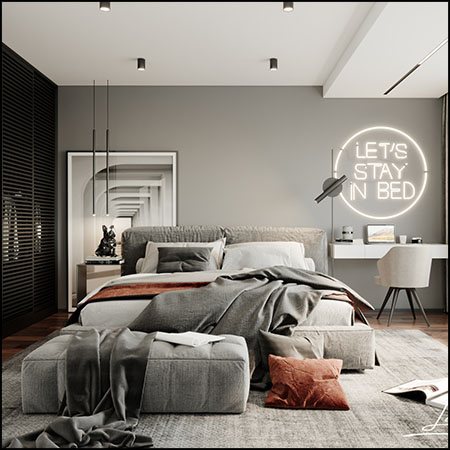 现代卧室场景素材之家精选3D模型 By Chung Lee