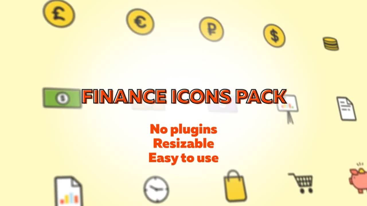 财务图标包动态的素材库精选AE模板