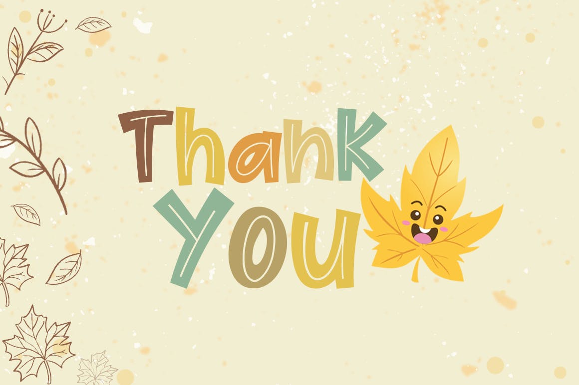 可爱风格枫叶装饰设计英文无衬线字体 Cute Maple Font插图(6)