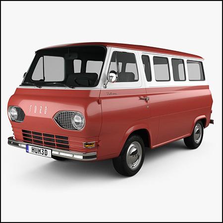 福特Ford E-Series Falcon Club Wagon 1963旅行车素材之家精选3D模型