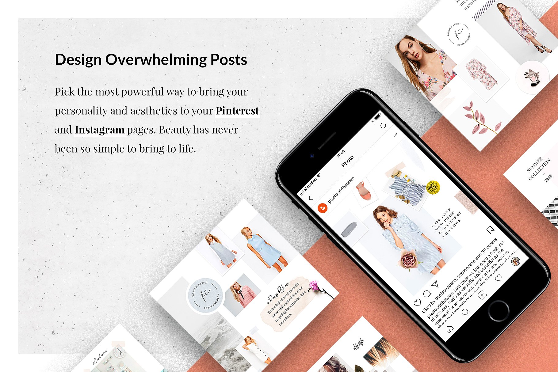 新社交媒体时尚故事贴图模板素材库精选 Fashionized Mood Boards Collection插图(3)