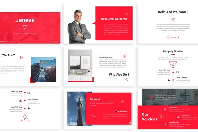 金融/建筑/融资主题PPT幻灯片设计模板 Jeneva – Powerpoint Presentation Template插图(1)