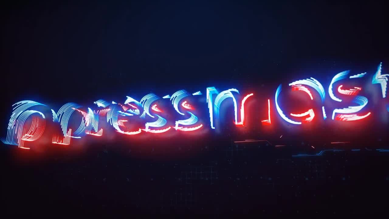 高科技霓虹灯能源光线Logo图标素材库精选AE模板