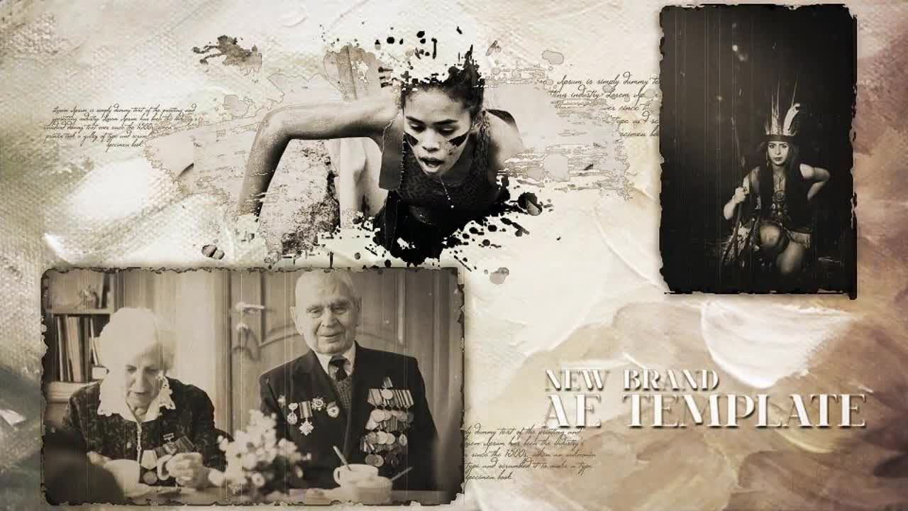 历史水墨效果幻灯片动画素材库精选AE模板