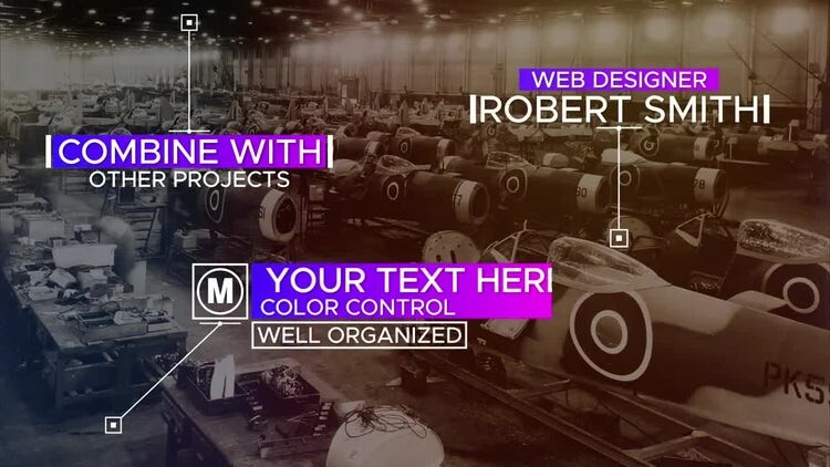 9个简洁新颖的标注标题素材库精选AE模板