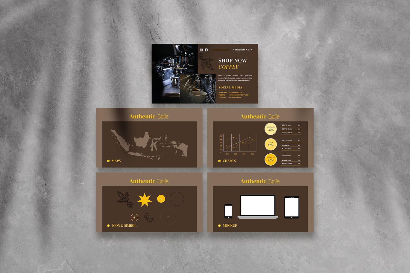 咖啡主题PowerPoint幻灯片设计模板 Authentic Coffee Presentation Template插图(6)