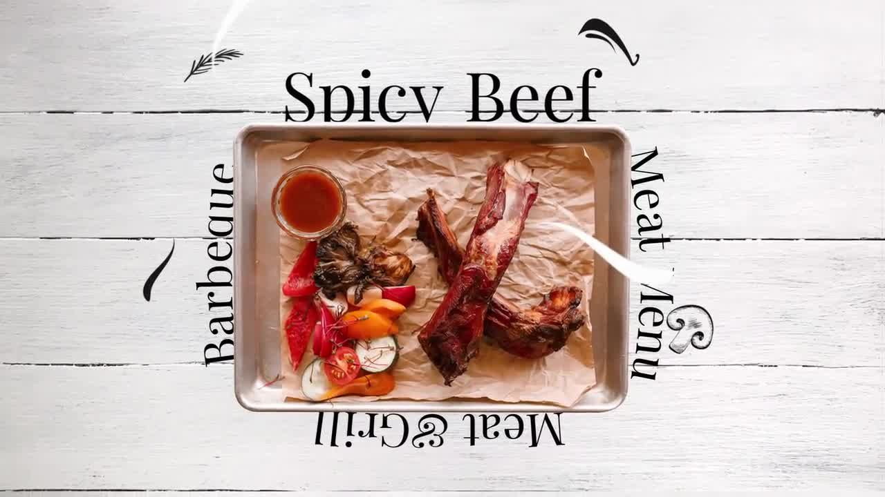 清新风格的餐厅菜单介绍素材库精选AE模板