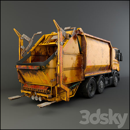 生锈肮脏的垃圾运输车素材之家精选3D模型