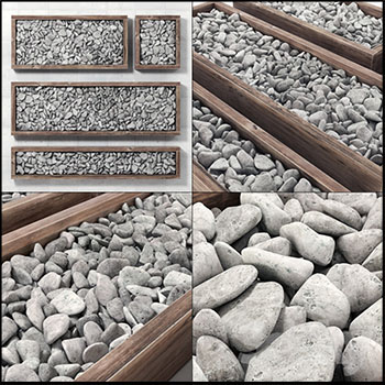 放在框架里面的鹅卵石素材之家精选3D模型