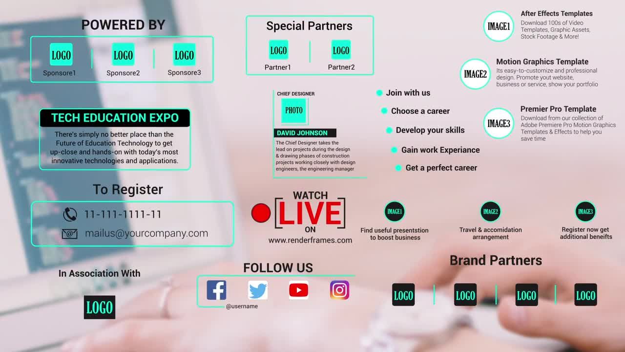 12个独特设计企业活动推广标题素材库精选AE模板