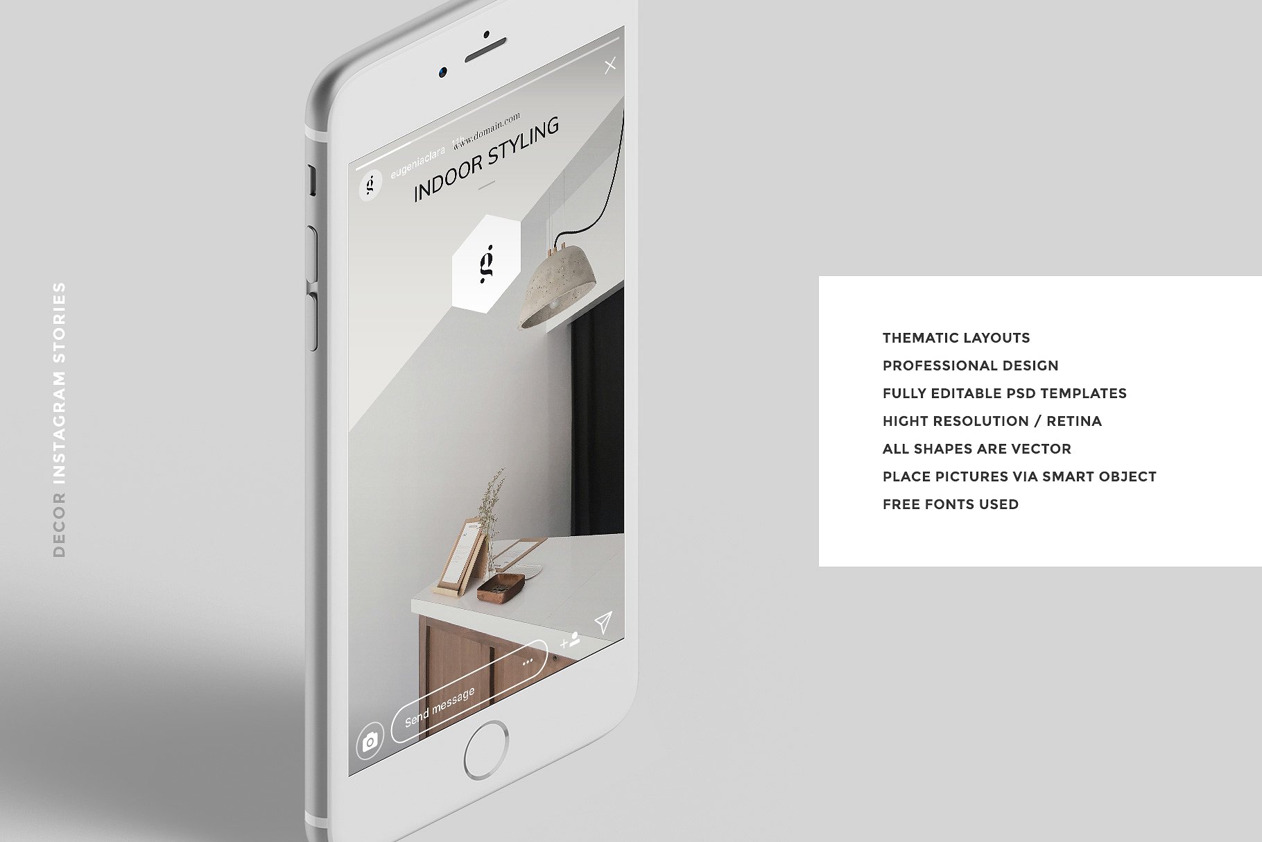 社交媒体文章贴图模板素材库精选素材 Decor PSD Instagram Stories插图(3)