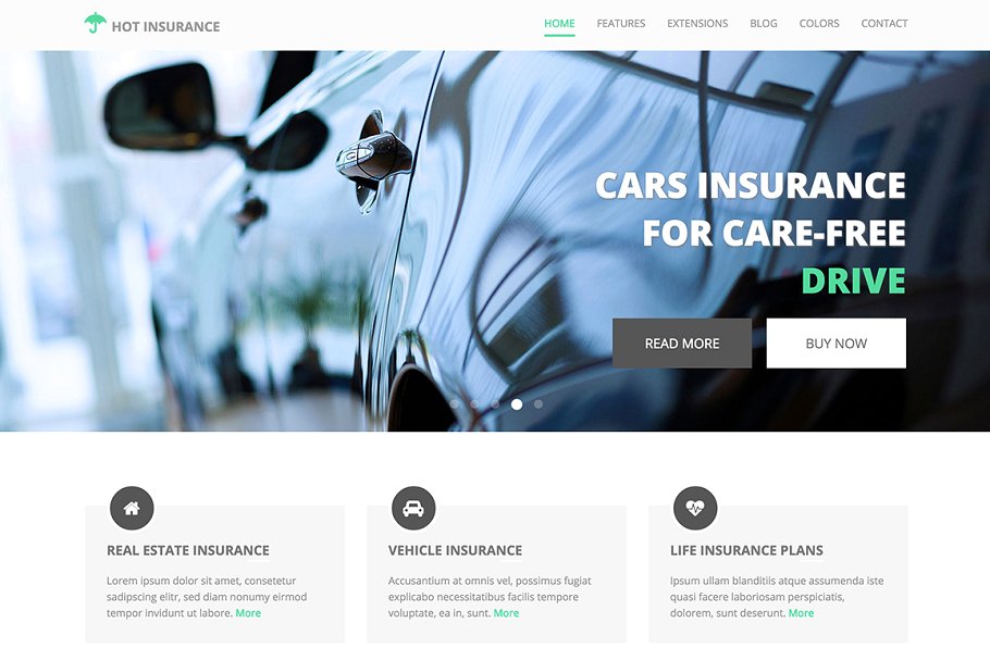 保险销售业务网站Joomla模板素材库精选 Hot Insurance插图(6)