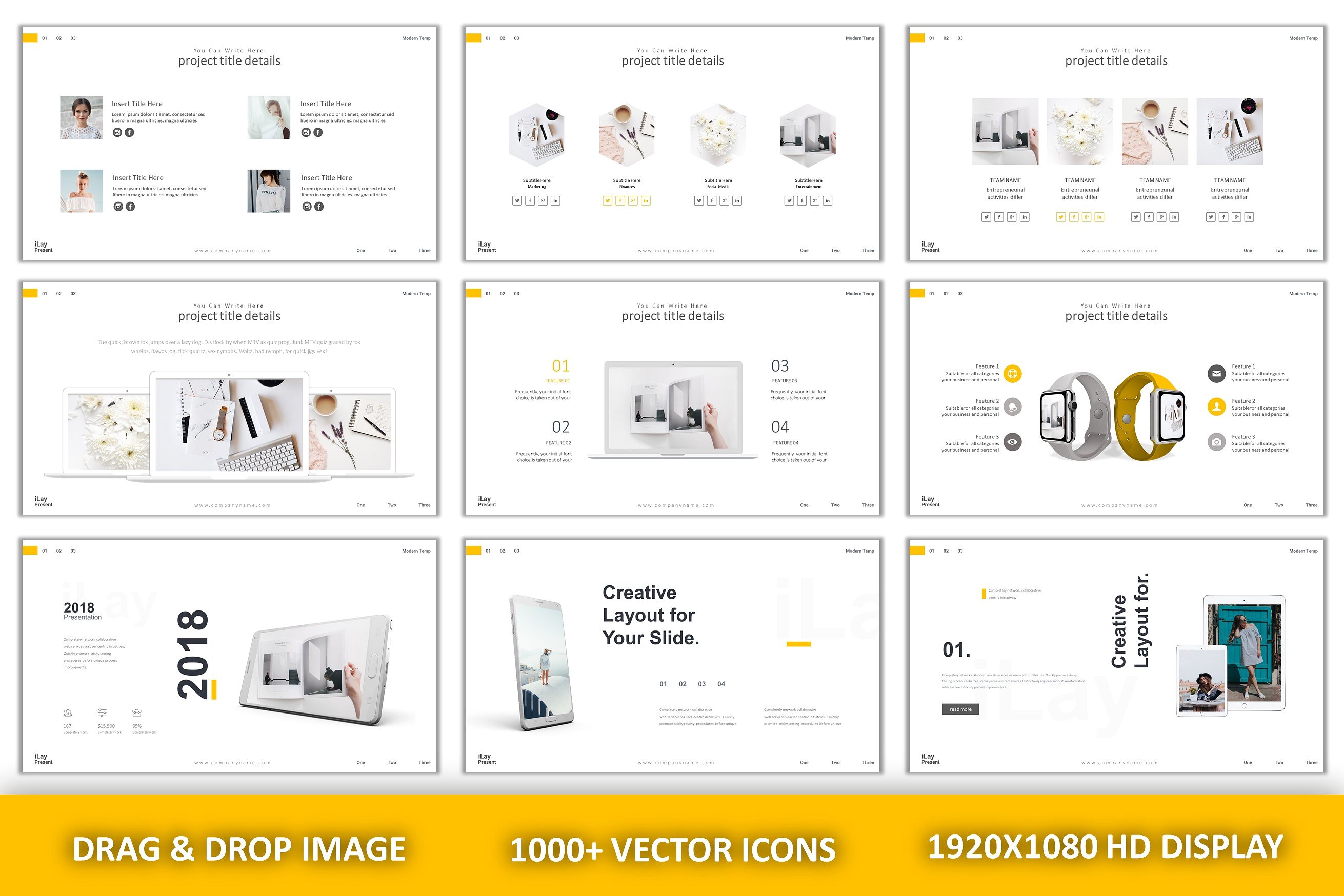 创意极简主义的PPT模板下载 Minimal Creative Powerpoint [ppt,pptx]插图(5)