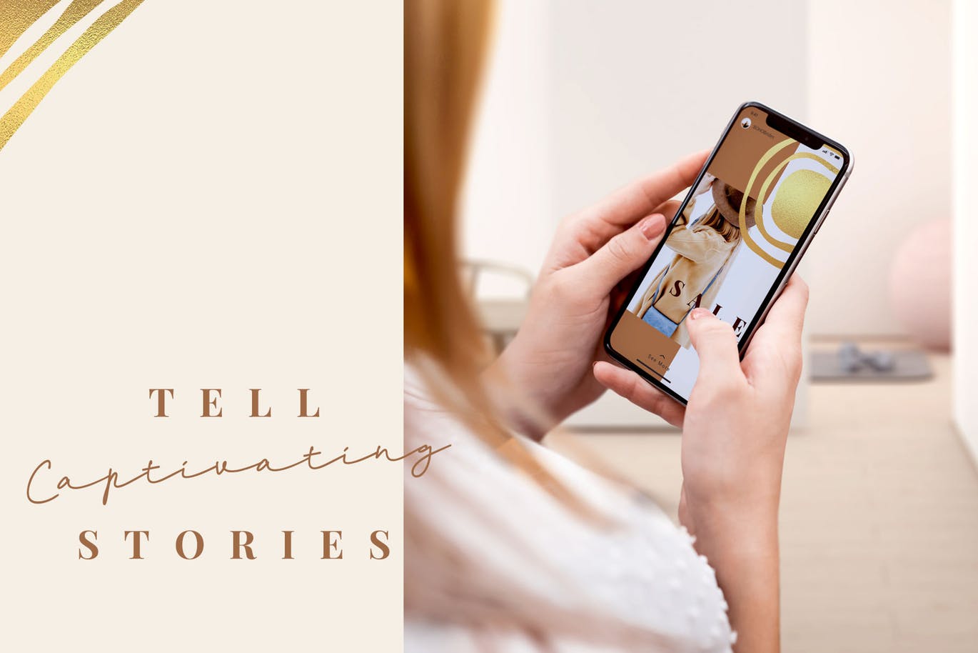 镶金元素Instagram社交设计模板素材库精选素材 Golden Rings插图(2)