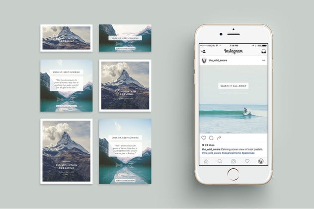 社交媒体Banner＆贴图＆版式设计模板素材库精选合集 J U N I P E R Social Media BUNDLE插图(1)