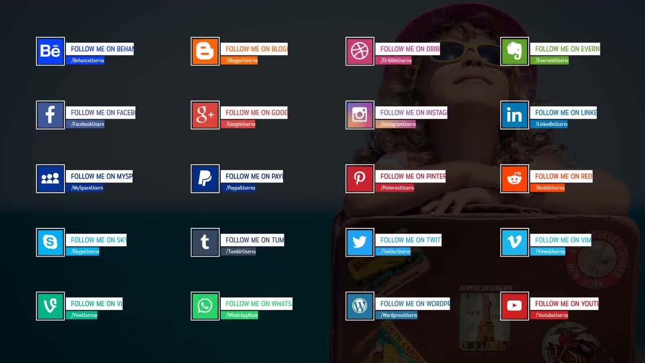 20互联网社交媒体图标素材库精选AE模板