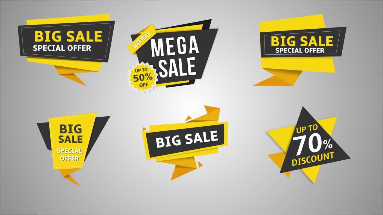 彩色产品销售标签动态展示素材库精选AE模板