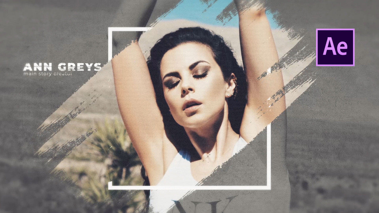 艺术笔刷转场效果素材库精选AE模板