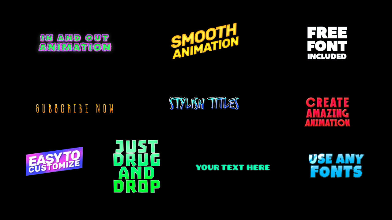 卡通标题精美文本动画素材库精选AE模板