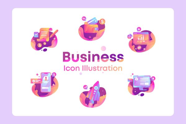 商业/金融/市场营销主题彩色矢量素材库精选图标 Business, Finance, marketing Icon Illustration