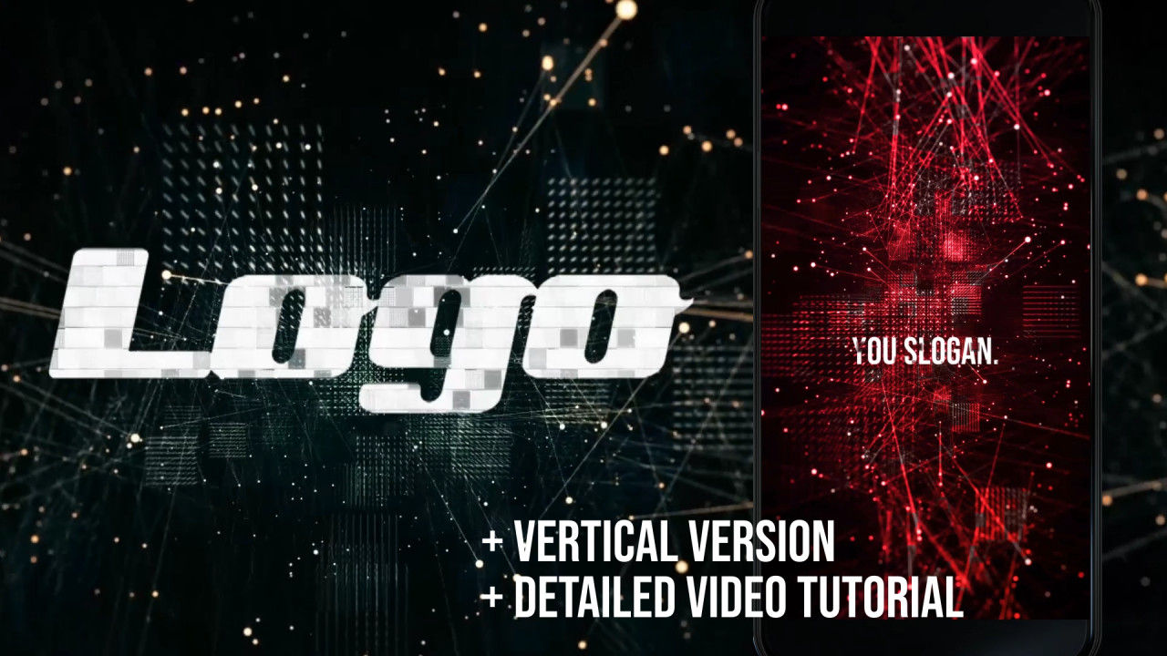 数字小故障徽标显示素材库精选AE模板