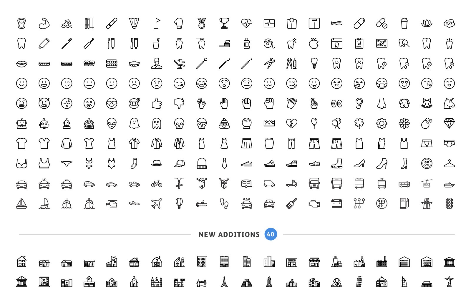 540枚矢量线框图标 Vector Line Icons – Outlined插图(3)
