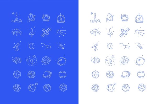 太空探索主题矢量素材库精选图标素材 space vector icon set