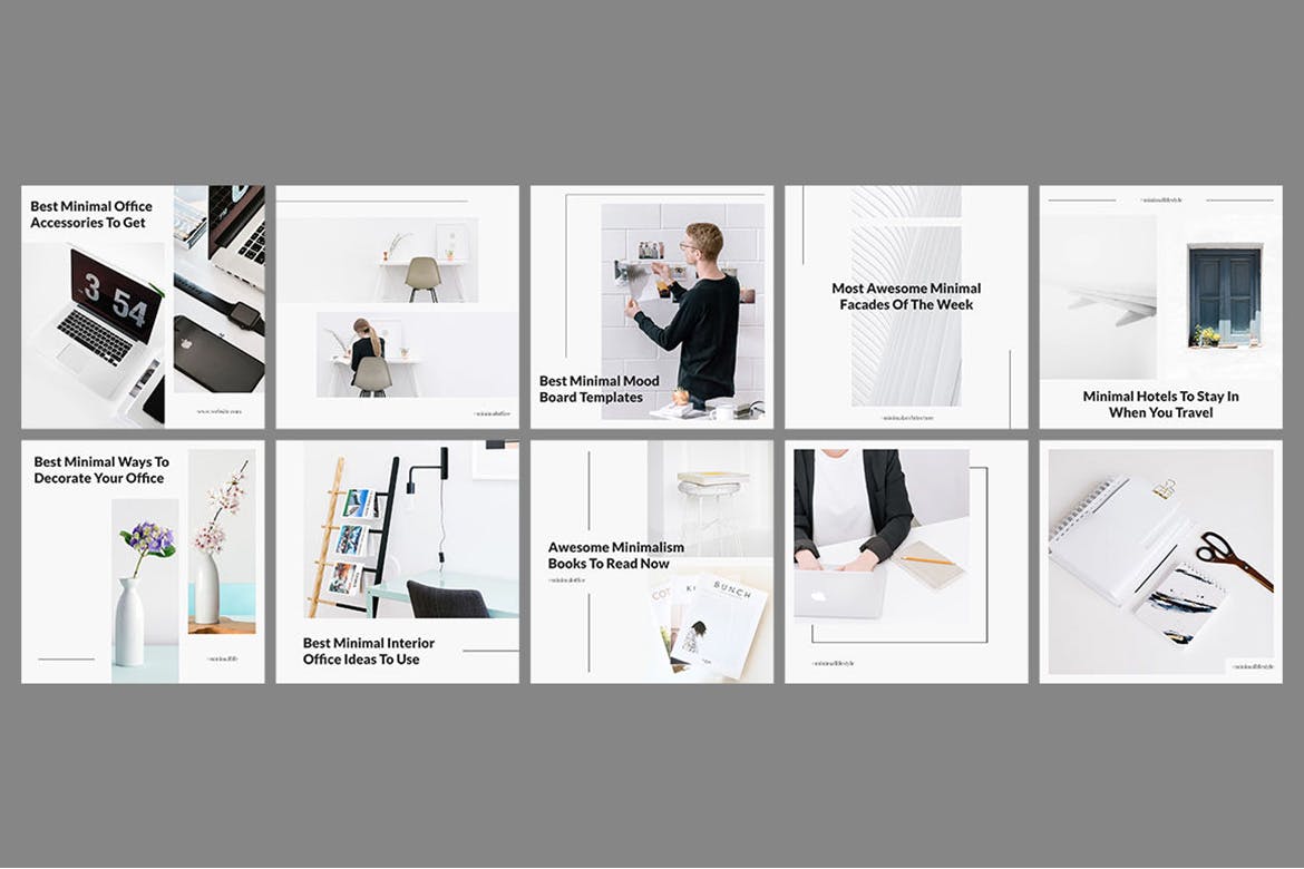 50款极简主义设计风格Instagram贴图设计模板素材库精选 Belgrade 50 Minimal Instagram Graphics插图(10)