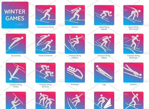 冬季体育游戏比赛图标下载[eps]
