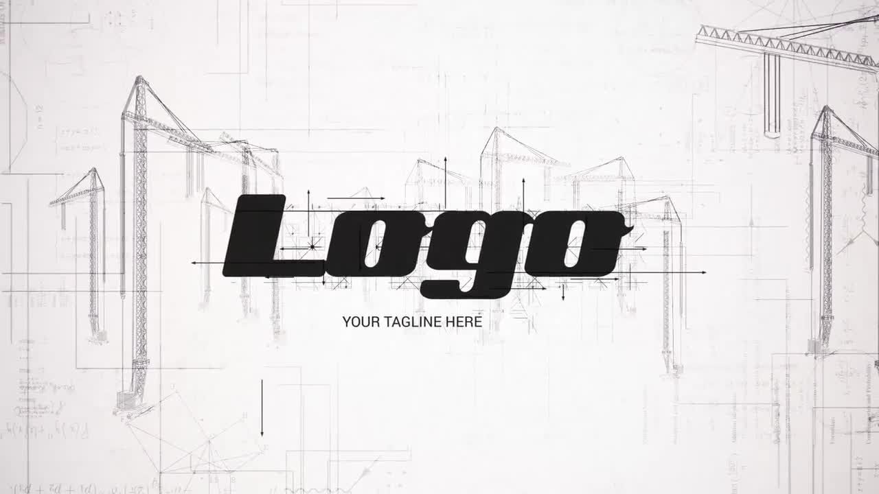 时尚创意简洁的施工现场徽标展示素材库精选AE模板