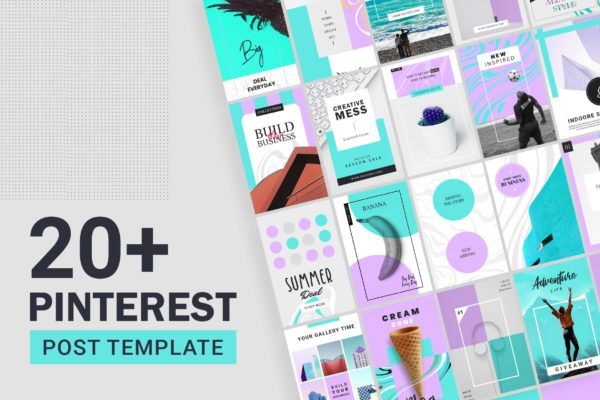 20+Pinterest社交促销广告设计模板素材库精选素材包 Pinterest Post Templates