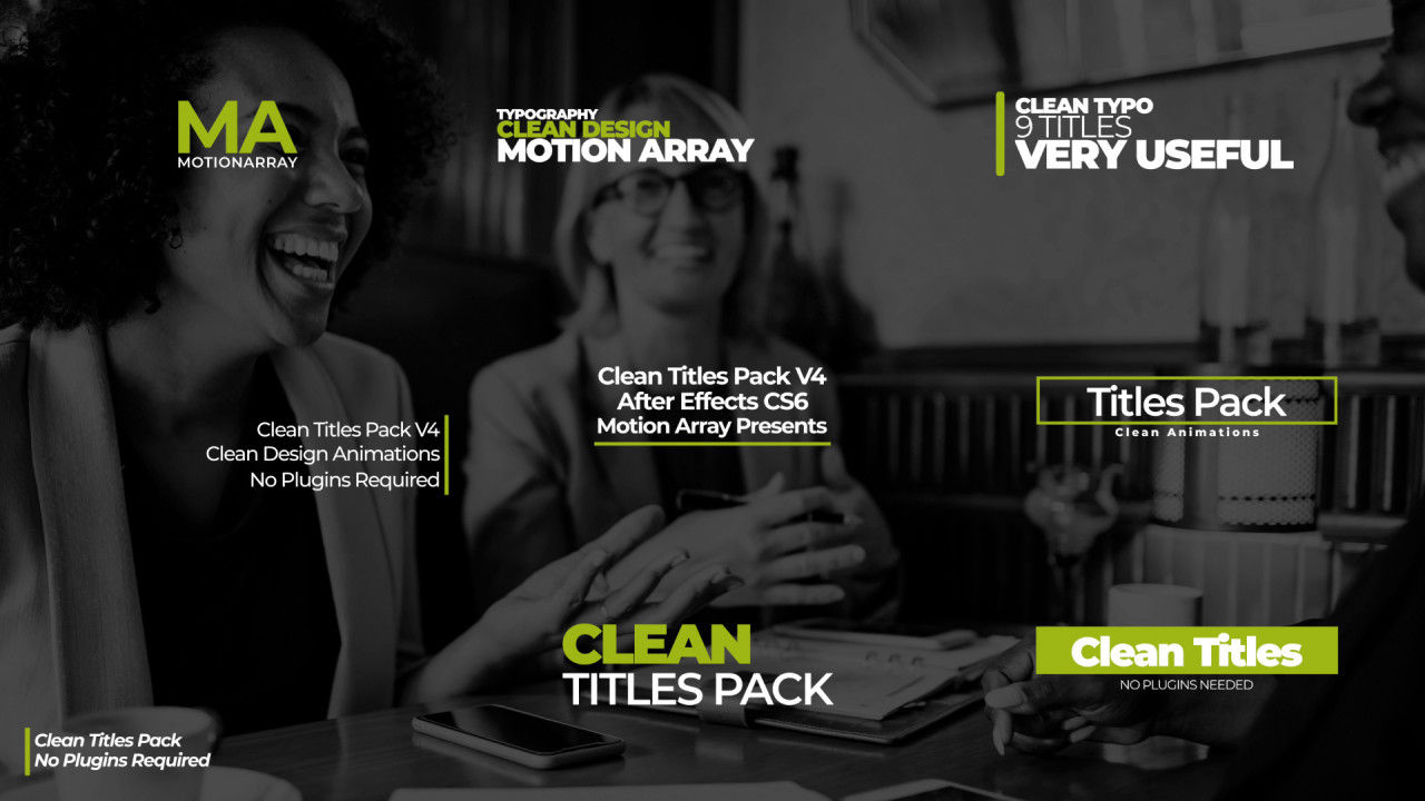 9个现代清洁全屏标题素材库精选AE模板