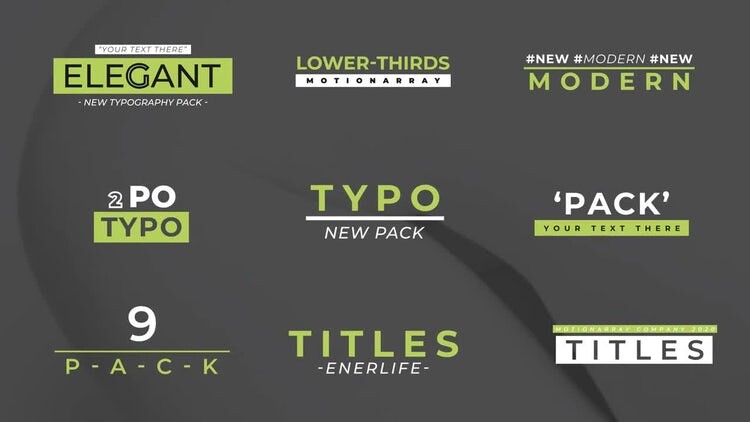 9个简洁的文本动画素材库精选AE模板