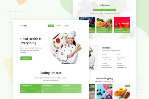 有机食品品牌推广EDM邮件模板素材库精选下载 Organic Food – Email Newsletter