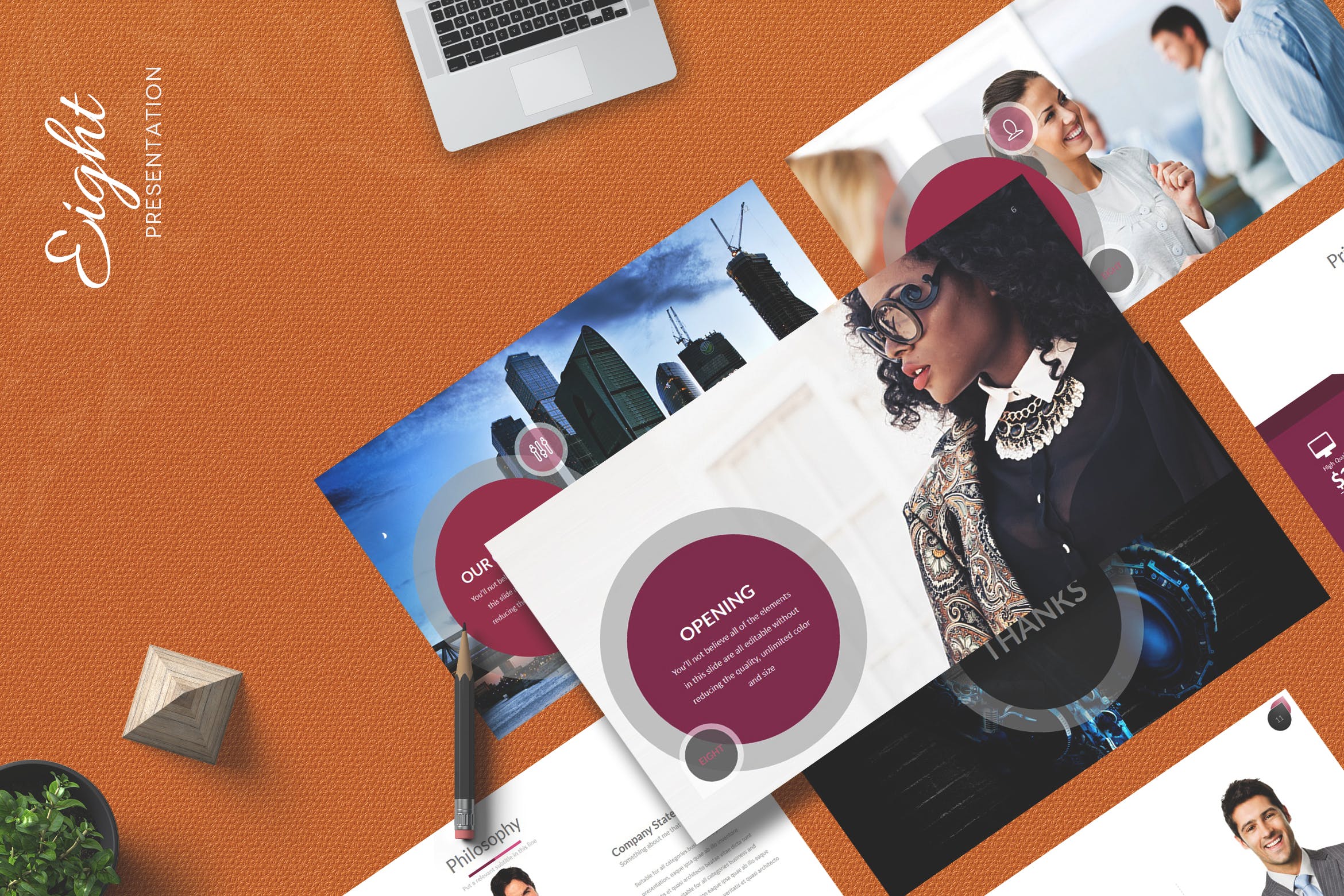 企业发展史企业介绍PPT幻灯片模板 Eight – Powerpoint Template插图