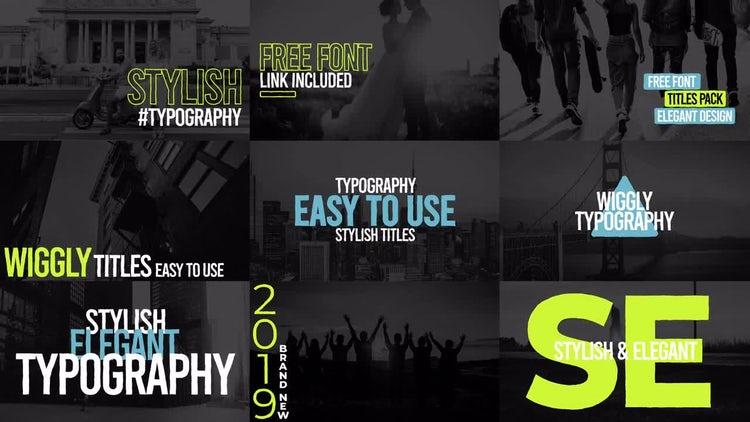 商务动态动画素材库精选AE模板(Wiggly Titles Pack V7)