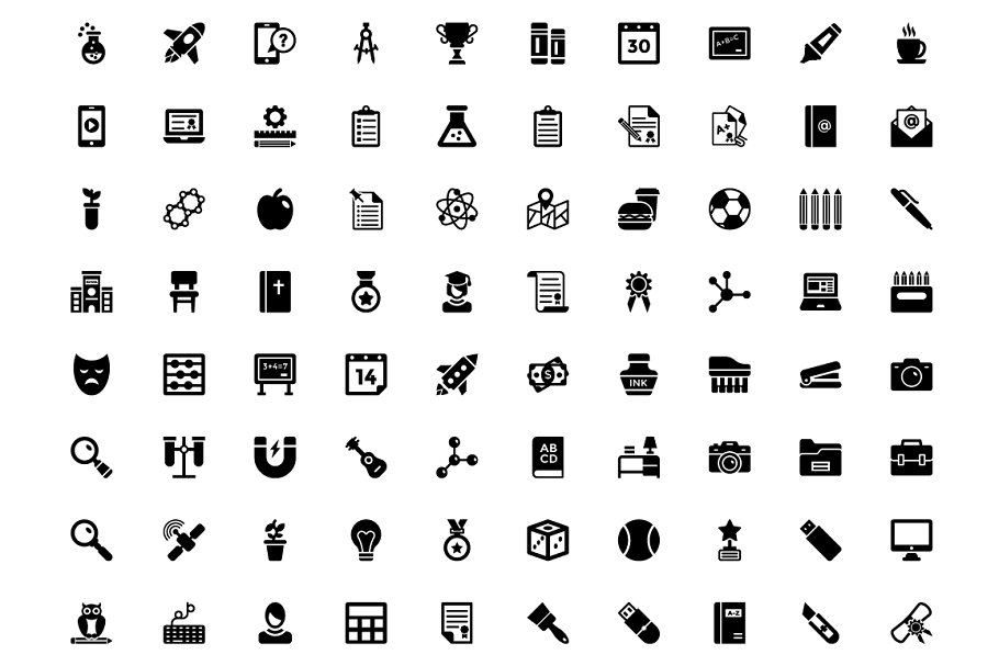 320枚学校和教育主题图标 320 School and Education Glyph Icons插图(3)