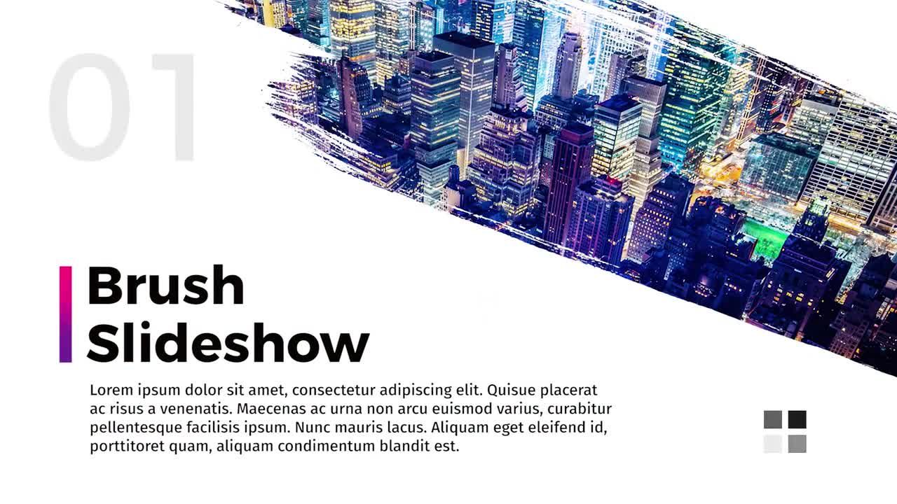 超现代画笔幻灯片照片素材库精选PR模板