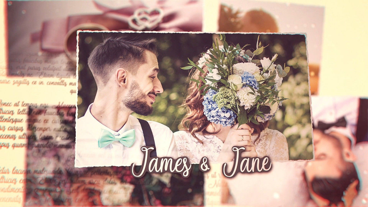 唯美的婚礼幻灯片素材库精选AE模板