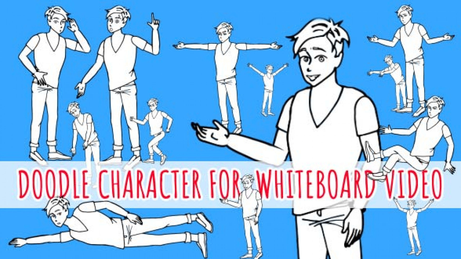 简单的卡通年轻人商业广告素材库精选AE模板