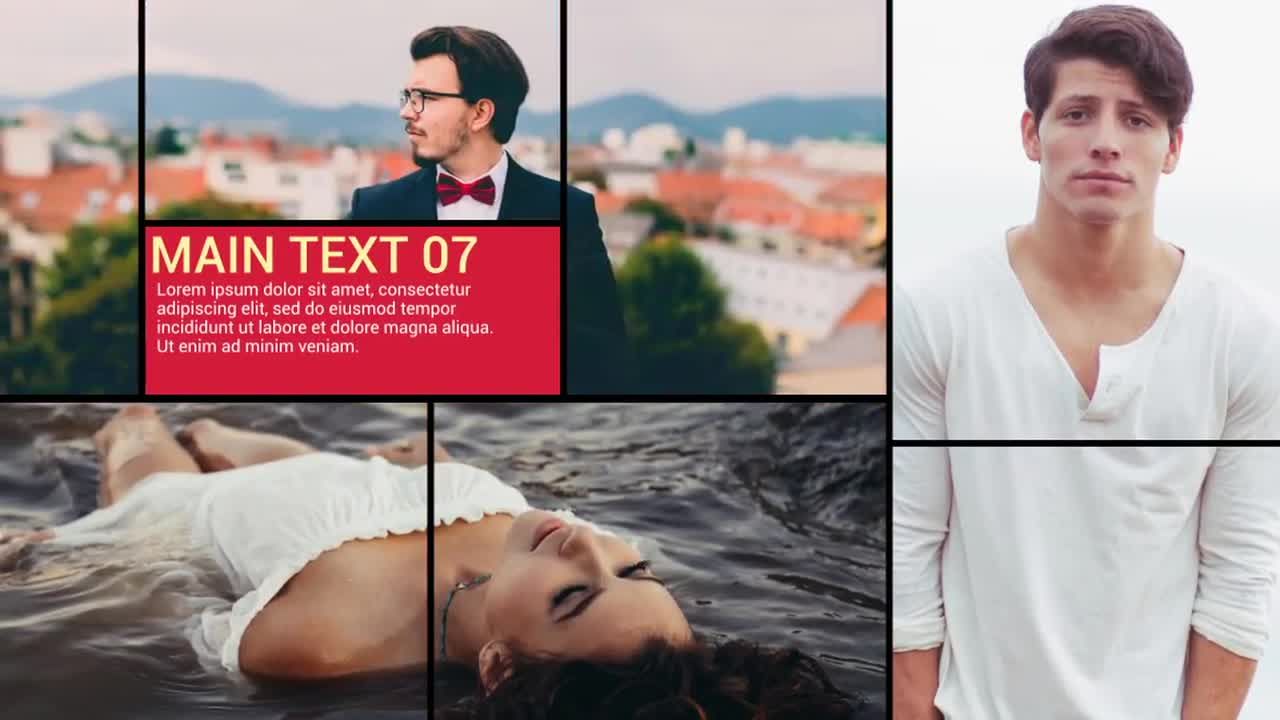 现代流行图文切换展示效果素材库精选AE模板