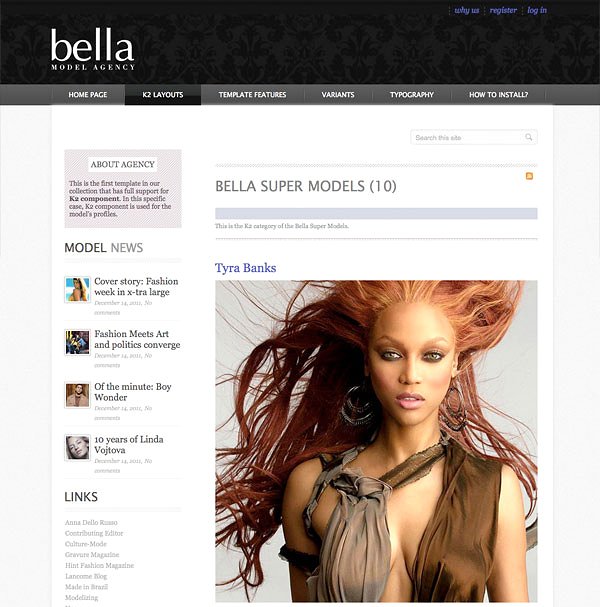 职业模特代理公司网站Joomla模板素材库精选 Hot Model Agency插图(1)