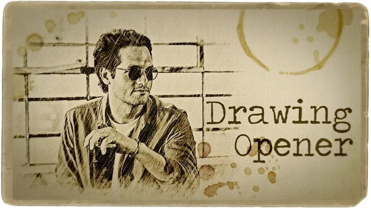 历史电影绘图开启者Pr模板